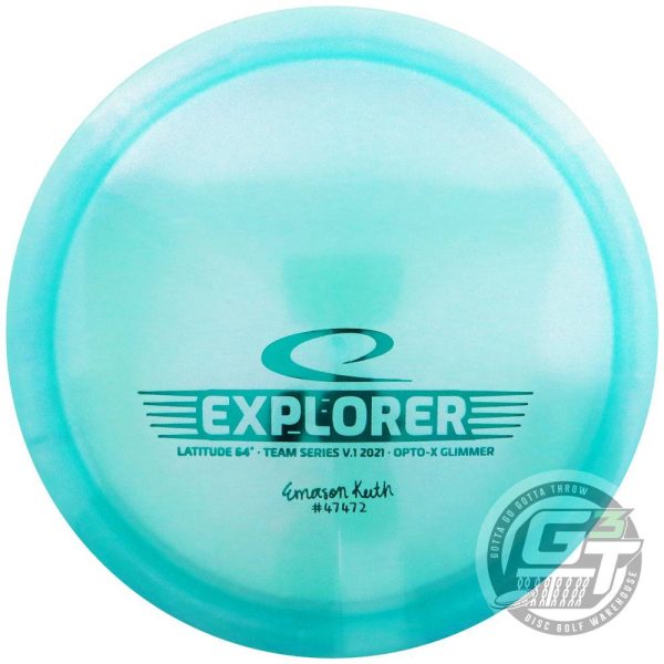Latitude 64 Limited Edition 2021 Team Series V1 Emerson Keith Glimmer Opto-X Explorer Fairway Driver Golf Disc Cheap